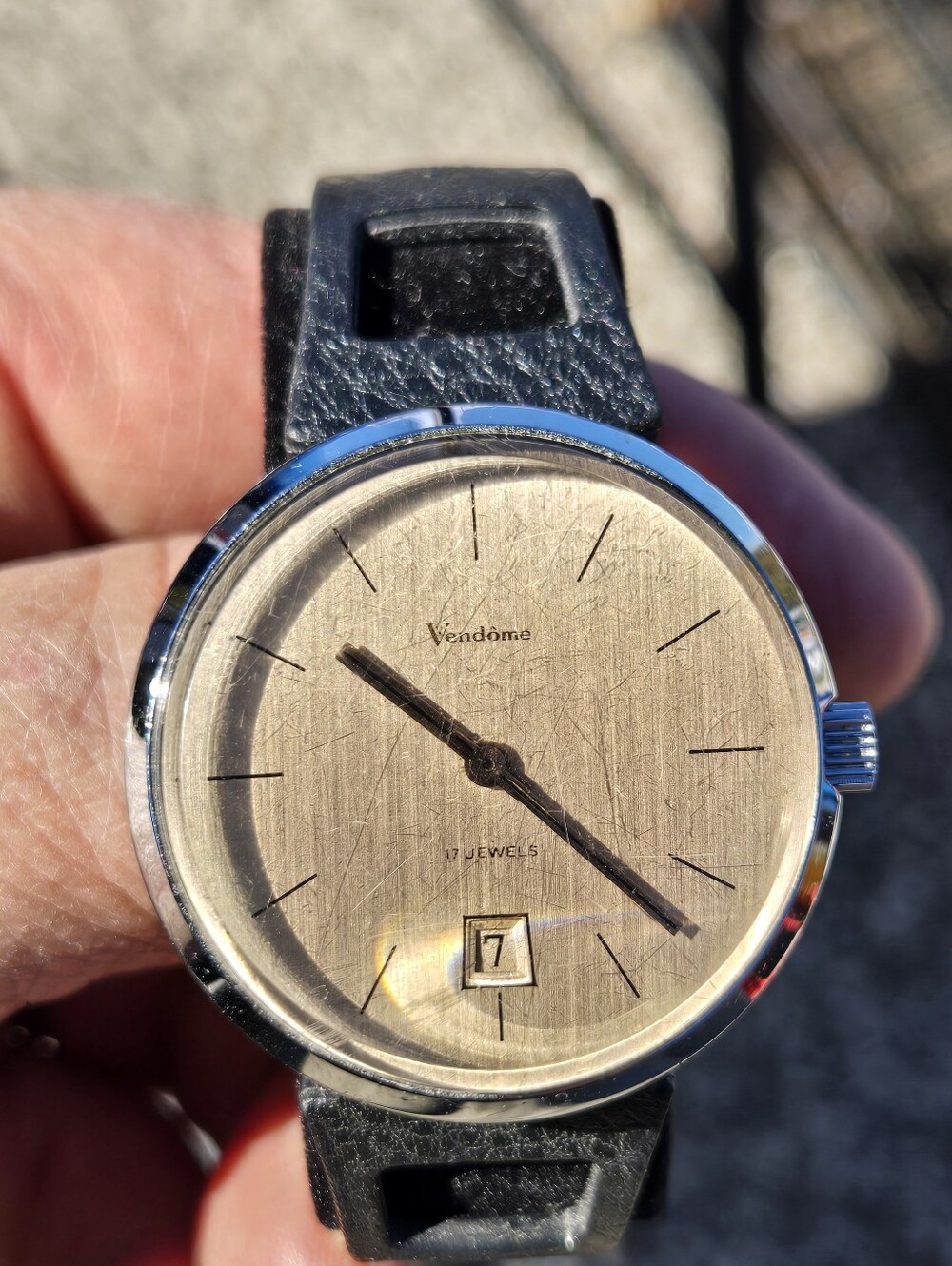 1970s Vendôme 17 Jewels Vintage Mens Watch